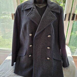Coldwater Creek Wool Blend Pea Coat Double Breasted Womens XL